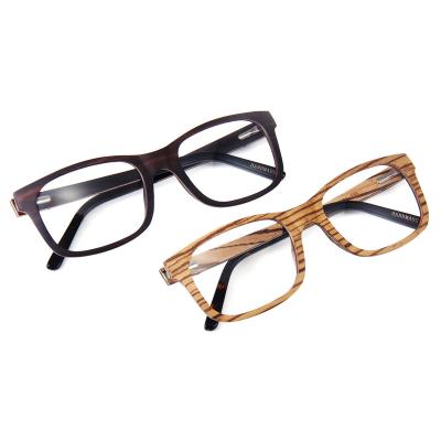 China New Retro Full Wooden Frame Myopia Glasses High Quality Optical Glasses Shape Square Frame Glasses for sale