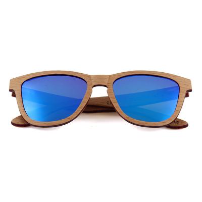 China 2021 Factory direct sales high quality women's and men's tops fashion skateboard sunglasses wood color film reflective sunglasses for sale