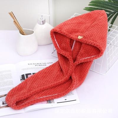 China Super QUICK DRY High Quality Super QUICK DRY High Quality Absorbent Microfiber Coral Fleece Hair Wraps Towel Head Hat Turban Wrap for sale