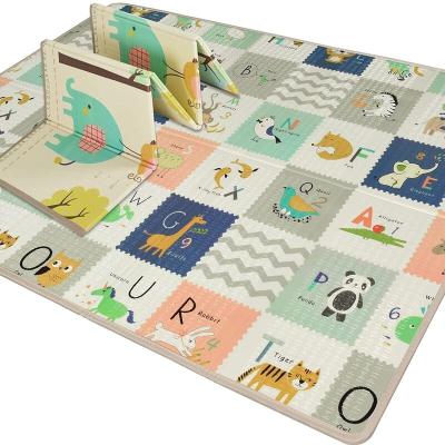 China Eco-friendly.non-toxic.anti-slip.water-proof HONLONE Extra Large Crawling Mat Folding Foam Playmat Kids Mat Reversible Non Toxic Waterproof Baby for Infants Toddlers for sale