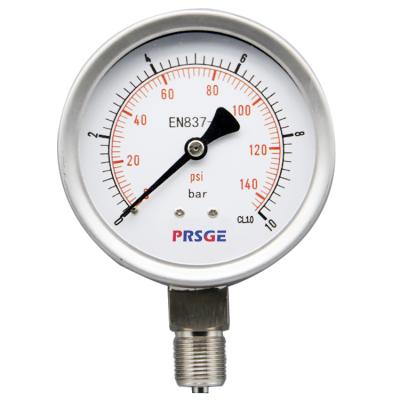 China SS304 Ready To Ship Stainless Steel 4' Best Price Natural Gas Pressure Gauge Manufacturer for sale