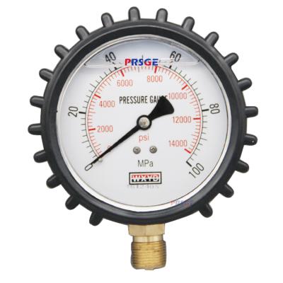 China NEW FREE SAMPLE Brass Liquid Filled Pressure Gauge 0~100mpa 1/4' NPT 2.5 Inch Face Dial For Compressor Mining Equipment for sale