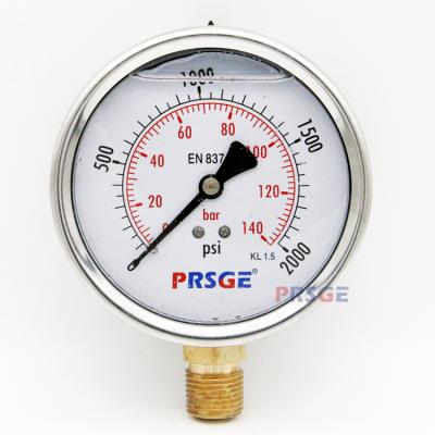 China SUPER SEP Brass Ready To Ship Liquid Filled Pressure Gauge 100mm 4' Outside Internal SS304 Brass for sale