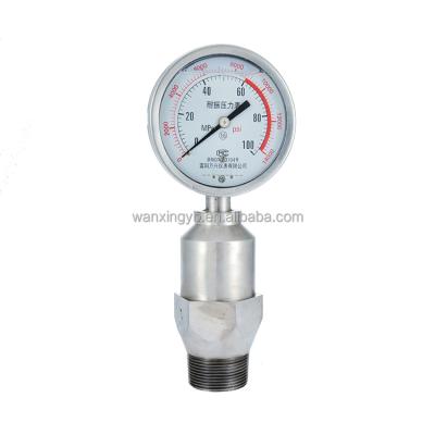 China High Quality Extended All Stainless Steel Oil Filled Diaphragm Pressure Gauge For Petroleum Machinery for sale