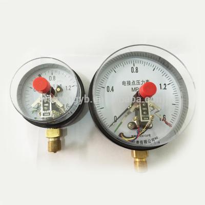 China Brass Connection In YX Stock Series Direct Contact And Magnetic Electric Contact Pressure Gauge OEM / ODM / Low MOQ for sale