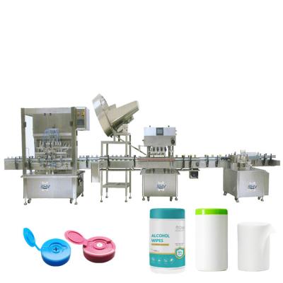 China Good Beverage After-Service Semi-automatic Disinfecting Wet Wipes Canister Plastic Bucket Sealing And Filling Machine for sale