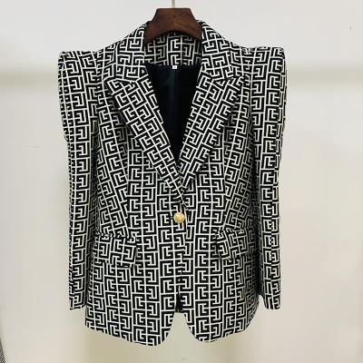 China New LEXIN Breathable Spring Women Tops Quality Printing Blazer Jacket Coat With Trouse Casual Pants High Waist Long for sale