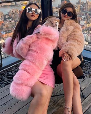 China LEXIN Breathable High Quality Fluffy Grown Plus Size Faux Fur Coats And Jackets Women Fluffy Top Coat With Winter Fur Hooded Jacket for sale