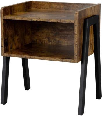 China Modern Hedi Industrial End Table with Open Front Storage Compartment for Living Room, Stackable Side Table with Storage Drawer for sale