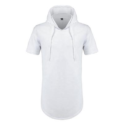 China France French Short Sleeve Scallop Edge Anti-Pilling Extended Hooded T-Shirt for sale