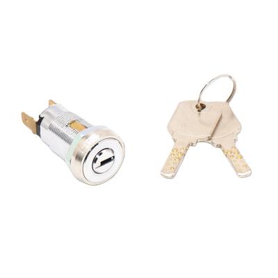 China Zinc Alloy For Security Brass Electric Zinc Alloy Cylinder Key Flat Key Switch Lock And Key Lock for sale