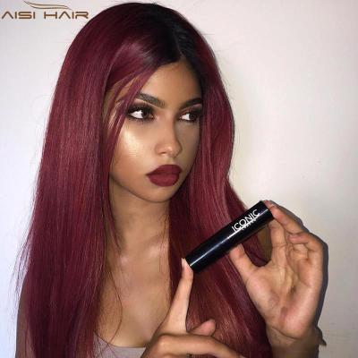 China Best Wave Aisi Hair Silky Straight Selling 26 Inches Long Silky Straight Synthetic Ombre Red Wig For Black Women for sale