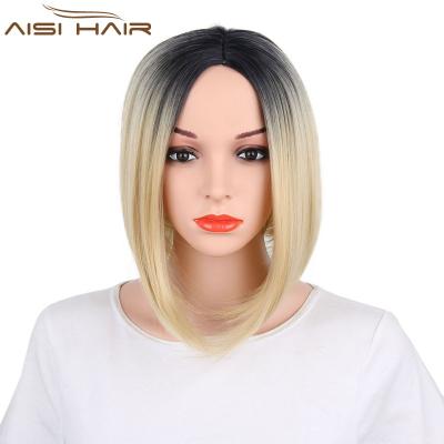 China Straight Wigs Bob Wig Heat Resistant Blonde Hair Bob Style Cosplay Wigs Ombre Short Top Straight Short Sale for sale