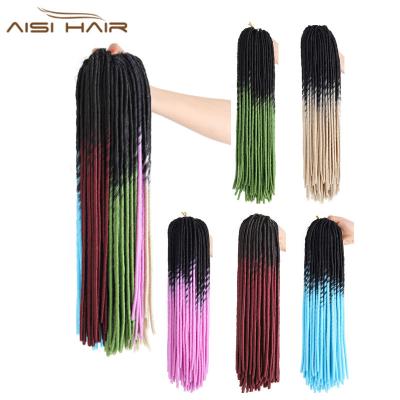 China Aisi High Temperature Synthetic Fiber Hair Ombre Colors Heat Resistant Dreadlocks Braid Extensions For Color Women Style Synthetic Braid Hair Long for sale