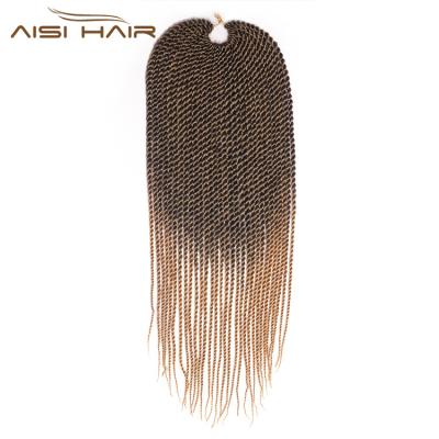 China Afro Wave Aisi Hair Twist Crochet Hair Senegalese Ombre Brown Gray Purple Bug Synthetic Braiding Hair Extensions For Women for sale