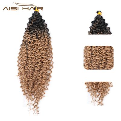 China Wholesale X-Ring Hair Aisi Hair Manufacturer Fluffy Hair Extensions Crochet Braids Loose Curly Wave Pre Looped Synthetic Braiding Hair for sale