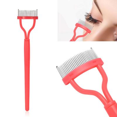 China Black/Red Eyelash Metal Brush Metal Eyelash Separator Mascara Lift Loop Tool Beauty Makeup Tool Stainless Steel Eyelash Supply for sale