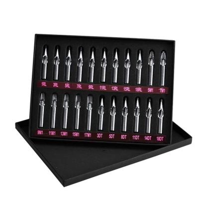 China 22pcs/set Permanent Tattoo Jet Tip Kit Tattoo Stainless Steel Needle Tips Reusable Tattoo Machine Supply Accessories for sale