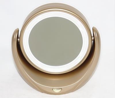 China Desktop Mirror 360 Wholesale High Quality 5X Degree Rotation Magnification Mounted Gold Led Makeup Desktop Mirror for sale