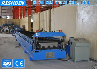 China 1250mm Hydraulic Cutting Metal Deck Roll Forming Machines with 26 Rollers Steps for sale