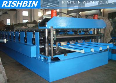 China Blue Galvanized Floor Deck Roll Forming Machine with 45 # Steel 22kw  380V for sale