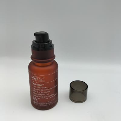 China 30ml 50ml Cosmetic Bottle Boston Round Airless Lotion Pump Bottle for sale