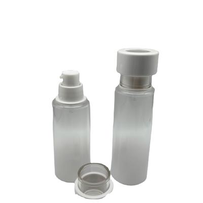 China Non Spill China Cosmetic Bottle 15ml 30ml 50ml 100ml White Plastic Airless Airless Pump Bottle for sale