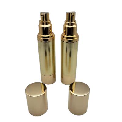 China 10Ml 20Ml 30Ml 50Ml 100Ml Vacuum Lotion Pump Cosmetic Bottle Gold Airless Plastic Airless Bottle for sale