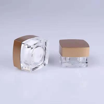 China 20g 30g 50g 100g Cosmetic Clear Frosted Glass Jar With Rose Gold Aluminum Lid For Body Cream Jar for sale