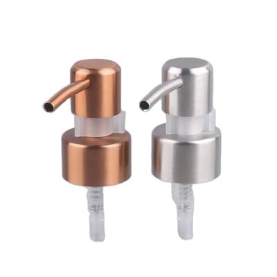 China Non Spill 20/410 28/410 24/410 ABS Cosmetic Lotion Pump Plastic UV Shampoo Rose Gold Silver Lotion Pump for sale