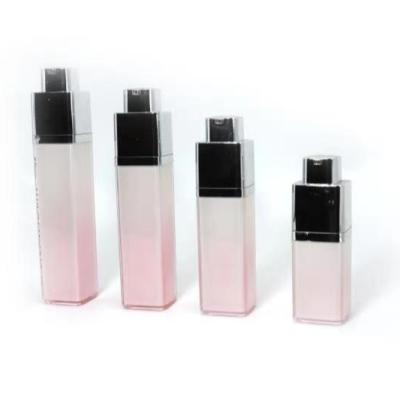 China Cosmetic Empty Round Plastic Airless Plastic Rose Bottle Cosmetic Acrylic Bottle for sale