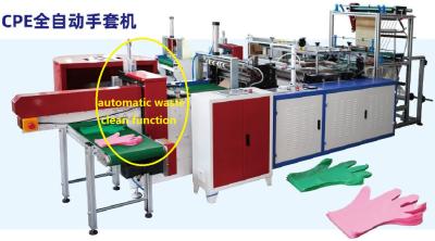 China NO LABOR HDPE CPE hand Disposable plastic glove making machine with automatic waste clean for sale