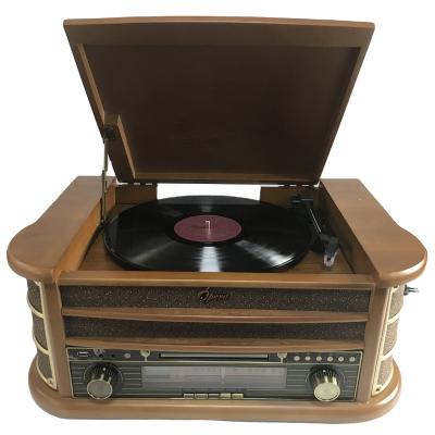 China Old Fashioned CD Player Phonograph EQ Function Cassette Tape Recorder USB SD CD Turntable Vinyl Player for sale