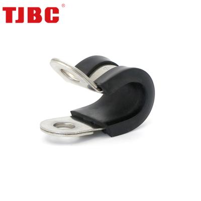 China Hot Sale Customized Pipe Clamp Cable Accessories P-Clip Hose Clamp With Rubber for sale