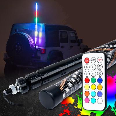 China Offroad Led Light Bar New RGB 360 Degree Spiral Chasing LED Safety ATV UTV Truck Light Whip Warning Light for sale