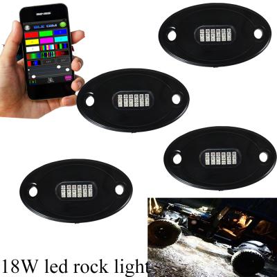 China Off Road Led Rock Light KS-HP-72RGB-4pc-3 Waterproof Mini RGB LED Rock Light KS-HP-72RGB-4pc-3 App 6x3W Rock Light for sale