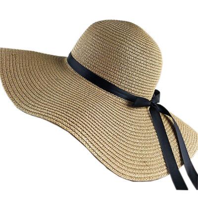 China Foldable Beach Straw Hats Wide Brim Sun Hat Summer Beach Hat Picture Straw Hat For Women for sale