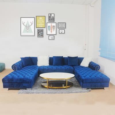 China Exquisite Luxury Blue Sofa Bed Factory Outlet Sofa Set Furniture Living Room Home Couch for sale