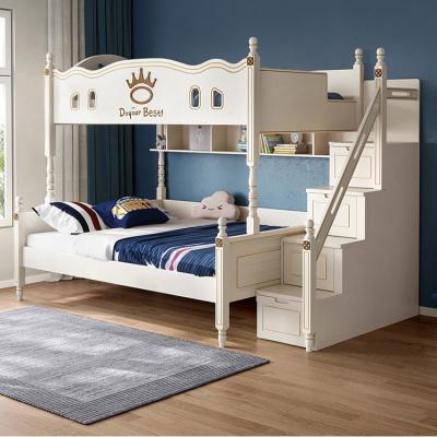 China (Size) Kids Adjustable Triple Bunk Beds Furniture Wooden Kids With Stairs for sale