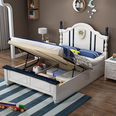 China Durable French bedroom with rattan American oak sol solid wood vintage and modern living edge bed frame for sale