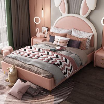 China Soft Design Expandable Storage Headboard Bed For Kids Children Bunny Ears for sale