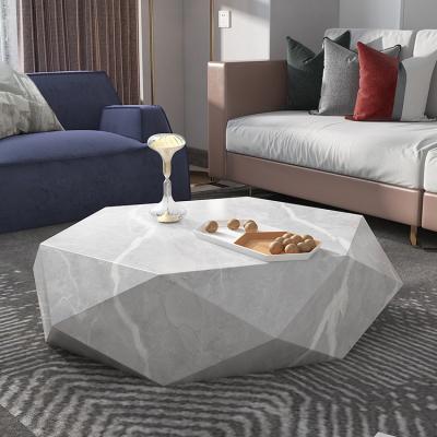 China Customizable Nordic Creative Unique Design Custume End Table Modern Luxury Marble Tea Table Diamond Shaped Coffee Table for sale