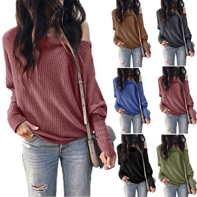 China 2022 New Style Women's Hot Style QUICK DRY Women's Oblique Collar Lantern Sleeve T-shirt Bat Top OEM for sale