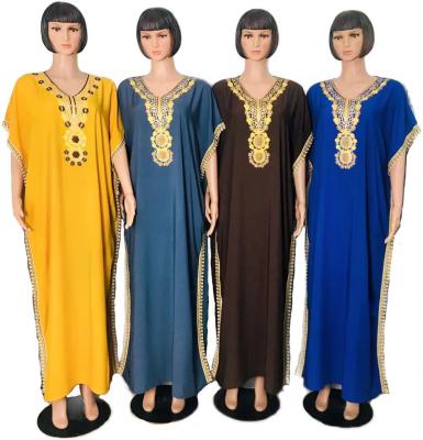 China 2021 Middle East Factory Wholesale Embroidery Comfortable Casual Wear Islamic Clothing Abaya Maxi Dress For Muslim Women for sale