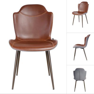 China High Density Sponge Cheap Price Leather Dining Table Chairs Modern Stylish for sale