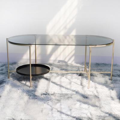 China Modern Nordic Mirror Gold Furniture Living Room Set Luxury Modern Glass Coffee Tables for sale