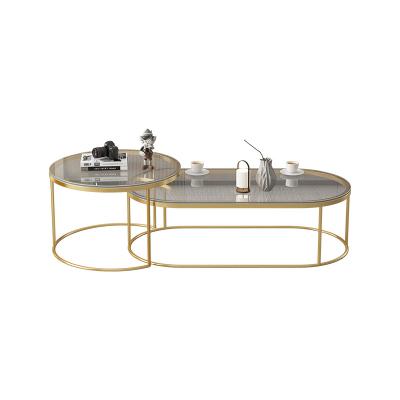 China (Others)Adjustable Nordic Modern Italian Luxury Furniture Living Room Led Tea Table Gold Table Glass Side Coffee Tables for sale