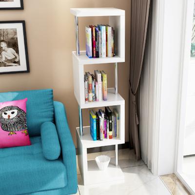 China Space Saving Hot Sale Book Shelves Bookcase Corner Display Wooden Simple Book Rack for sale