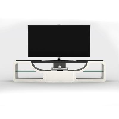 China Unique Design Guangdong Factory Direct Selling High Gloss White Home TV Stand With Mid Drawer for sale