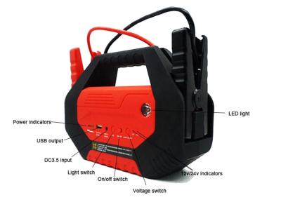 China Generate electricity load moblie and lighting when add salt water compact 32000mah 12/24v battery switchable jump starter W/lamp 800a super heavy duty surge current for sale